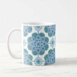 Hermosa taza azul y verde