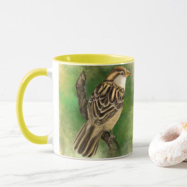 Hermosa taza con pequeño resplandor - Pintura (Con donut)