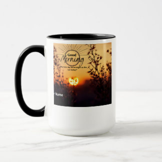 Hermosa Taza De Café Con Amanecer Bueno Día