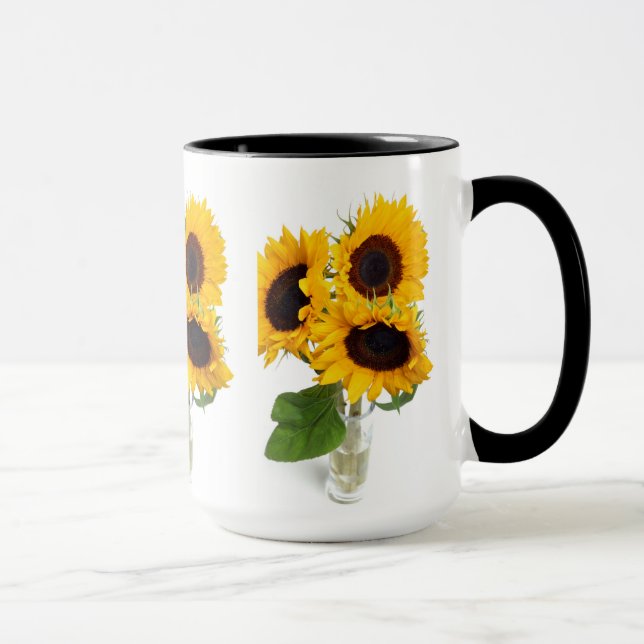 Hermosa taza de café de girasoles (Derecha)