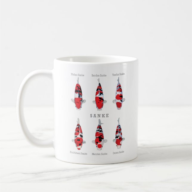 Hermosa taza de pescado Koi - Regalo elegante y ún (Izquierda)