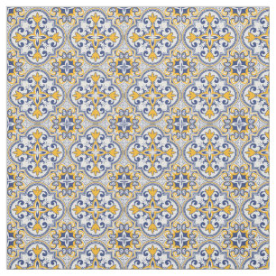 💙 💛 Hermosa tela de Azulejos