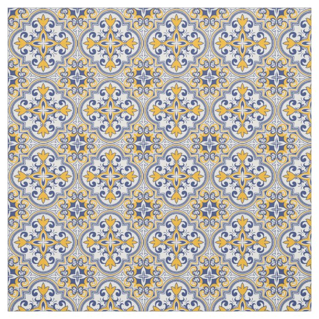 💙 💛 Hermosa tela de Azulejos (Retal)