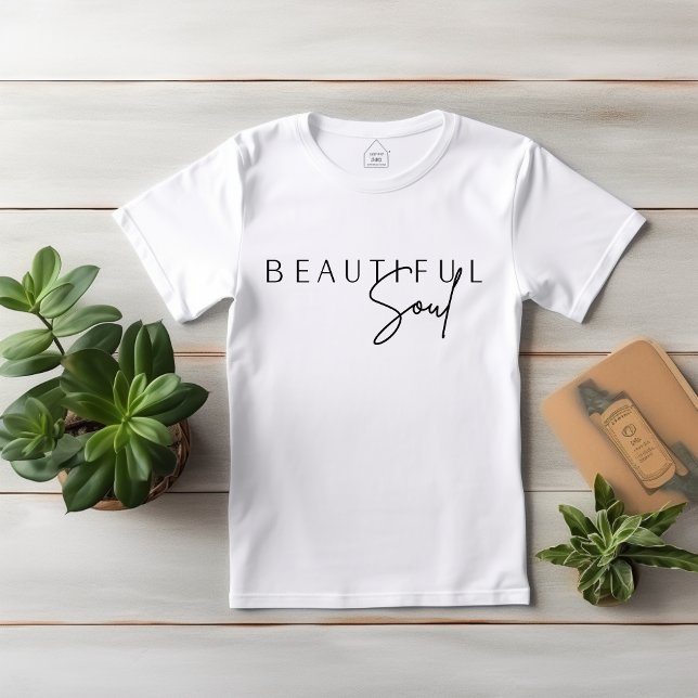 Hermosa tipografía de alma, camisetas Personalizad (Beautiful Soul, Modern Simple Typography)