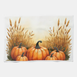 Hermosa toalla de cocina con parche de calabaza
