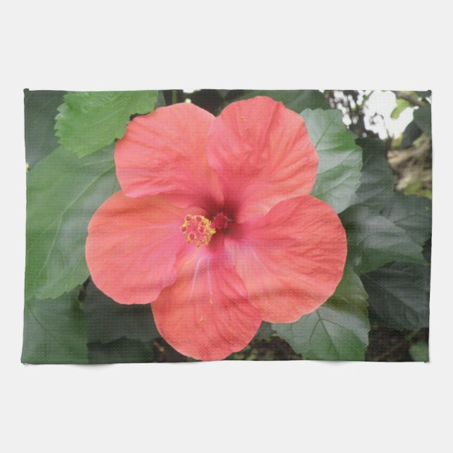 Hermosa toalla de cocina de flores de Hibiscus Nar (Horizontal)