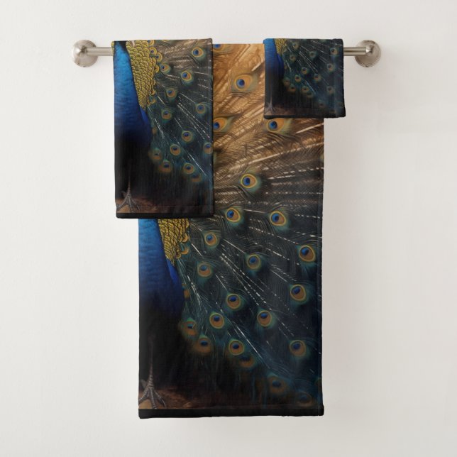 Hermosa toalla de pavo real de oro azul (In situ)