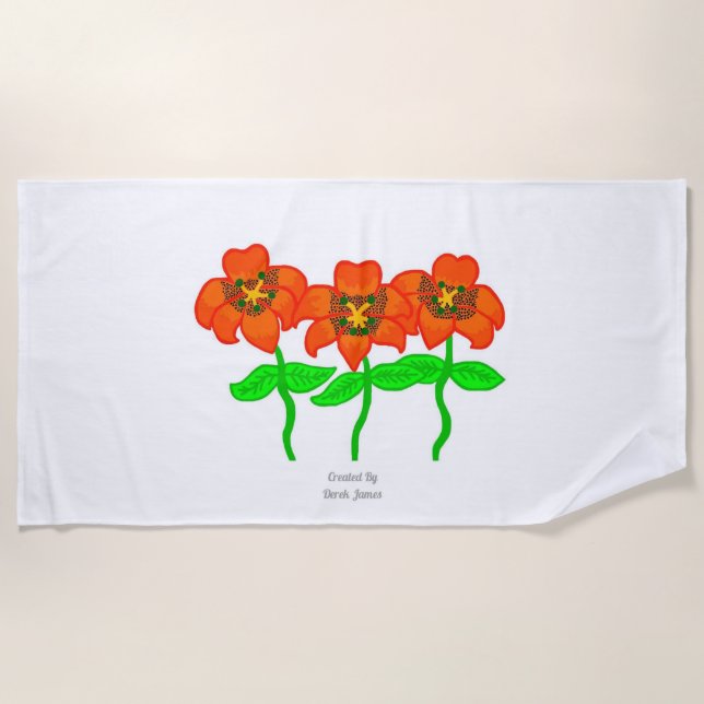 Hermosa toalla de playa de Tiger Lilies (Anverso)