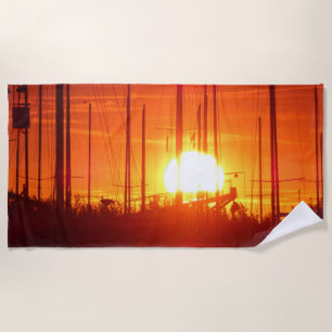 Hermosa toalla de playa Naranja Sunset