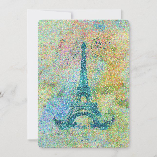 Hermosa torre Eiffel de moda y jovencita (Anverso)