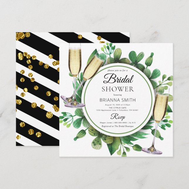 Hermosa vegetación Bridal Shower Invitación (Anverso / Reverso)