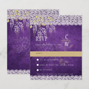 Hermosa Wisteria de Encaje Moderno Morado Tarjeta