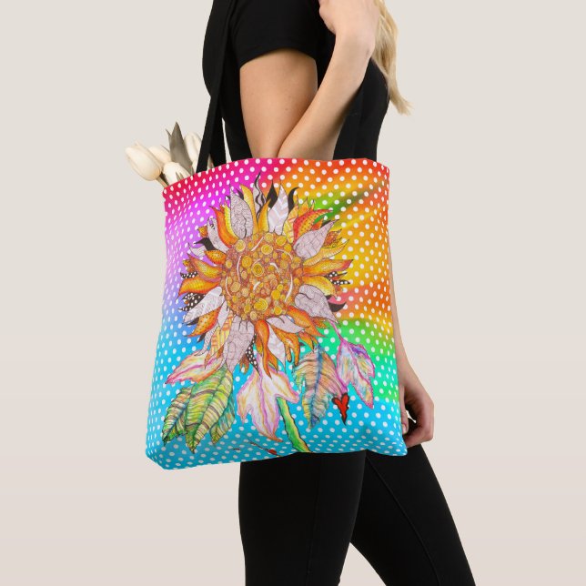 Hermosa y colorida bolsa de la tota del girasol (Detalle)