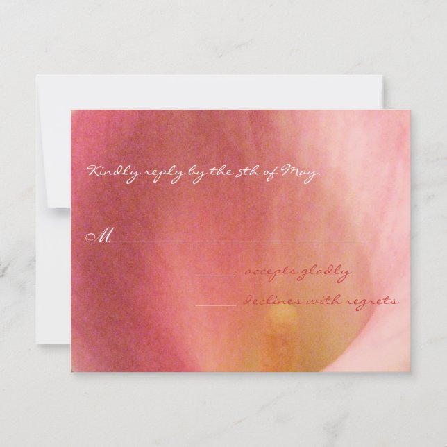 Hermosa y elegante Cala Lily Wedding RSVP (Anverso)