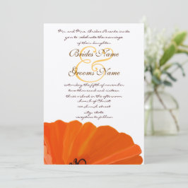 Hermosa y elegante invitación a la boda de amapola