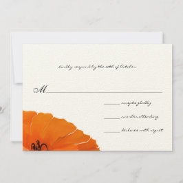 Hermosa y elegante invitación a la boda de amapola