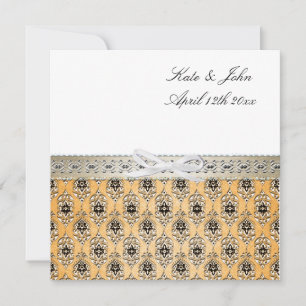 Hermosa y elegante invitación a la boda de Damask