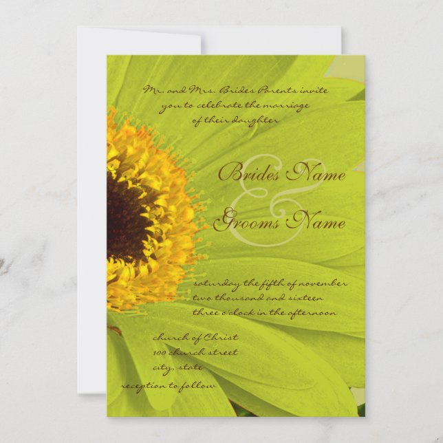 Hermosa y elegante invitación a la boda de Gerber  (Anverso)