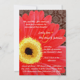 Hermosa y elegante invitación a la boda de Gerber