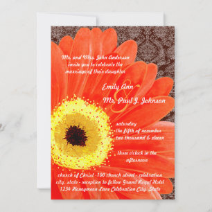 Hermosa y elegante invitación a la boda de Gerber