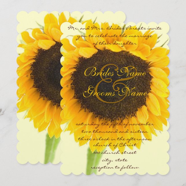 Hermosa y elegante invitación a la boda del giraso (Anverso / Reverso)
