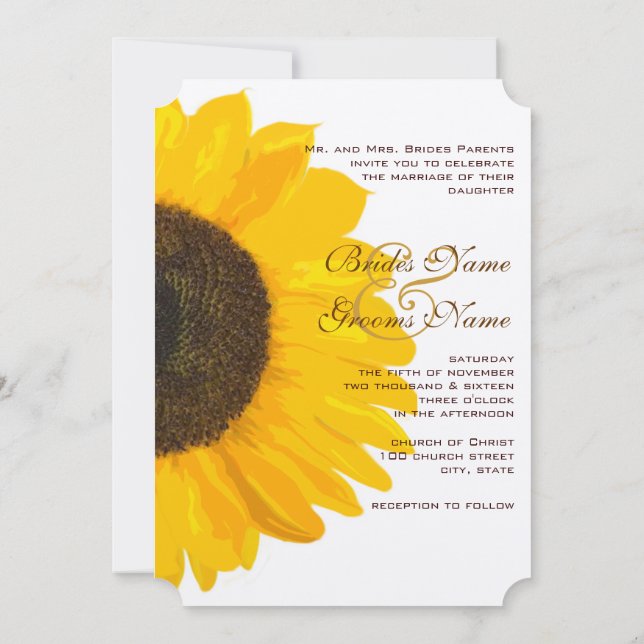 Hermosa y elegante invitación a la boda del giraso (Reverso)