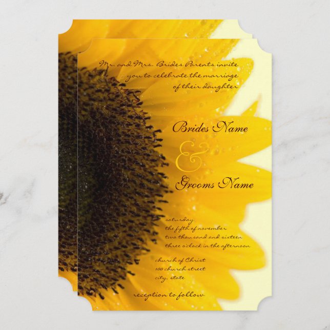 Hermosa y elegante invitación a la boda del giraso (Anverso / Reverso)