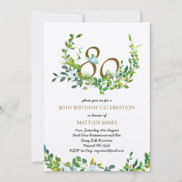 Hermosa y elegante invitación a los 80 años KRAFT