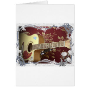 Hermosa y encantadora guitarra vintage con un moti