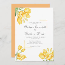 Hermosa y floreciente invitación a la boda de tuli