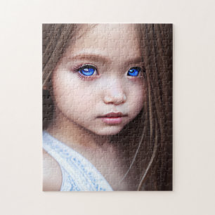 HERMOSA Y GRANDE OJOS PEQUEÑA ARTE JIGSAW PUZZLE
