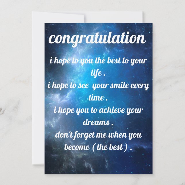 hermosa y mejor invitación felicitación (Anverso)