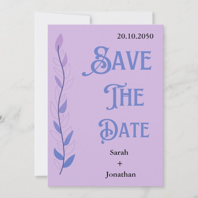 Hermosa y minimalista Guardar la tarjeta de fecha (Anverso)