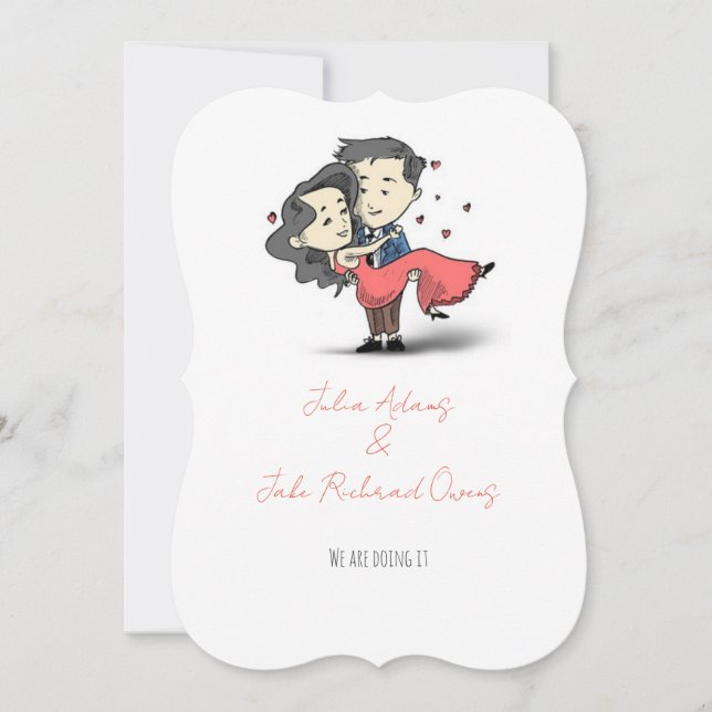 Hermosa y romántica invitación de pareja boda (Anverso)