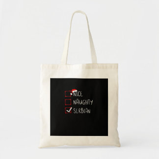 Hermosa y traviesa bolsa de Navidad serbia con her