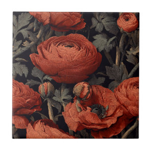 Hermosas baldosas de Ranunculus mediterráneo 