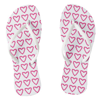 Hermosas Chanclas Corazón de Corazones Rosados Roj