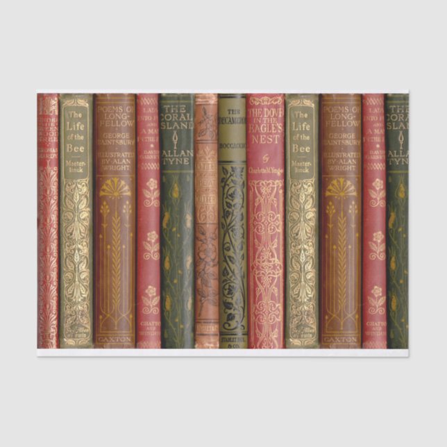 Hermosas espinas de libros (Bee) Papel de tejidos  (Anverso)