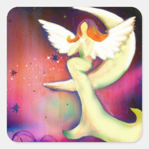 Hermosas Estrellas Ángel Moon Pegatinas Púrpura Ro