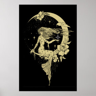 Hermosas estrellas de la luna mujeres arte deco il