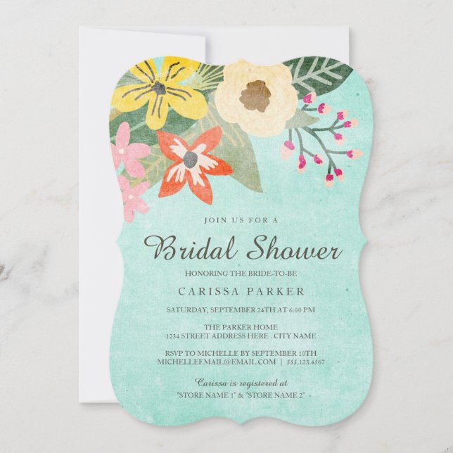 Hermosas floraciones Bridal Shower Invitación (Anverso)