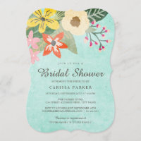 Hermosas floraciones Bridal Shower Invitación