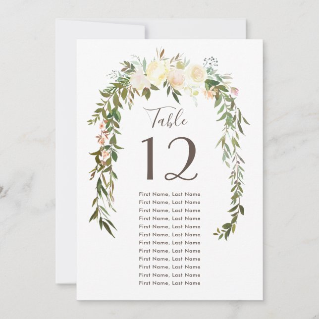 Hermosas Florals | Tarjetas individuales de tabla  (Anverso)