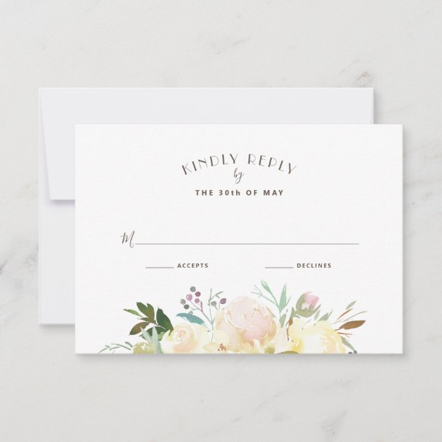 Hermosas Florals | Watercolor Wedding RSVP (Anverso)