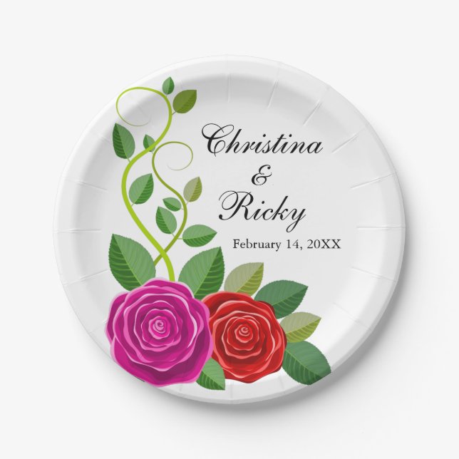 Hermosas Flores 3 Bodas_GC - Platos de Papel (Anverso)