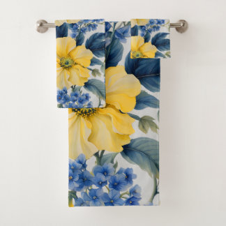 Hermosas flores amarillas y azules