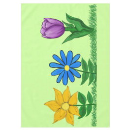 Hermosas Flores Amarillo Azul Púrpura Mantel