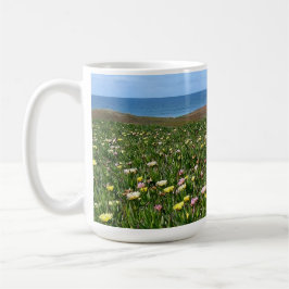 Hermosas flores costeras océano - taza de té/café