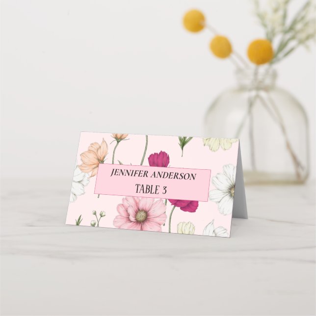 Hermosas flores de campo Boda tarjetas de plaza (Anverso)