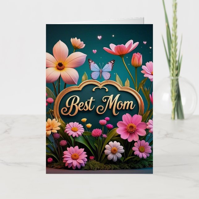 Hermosas flores de glamour para el día de la madre (Anverso)